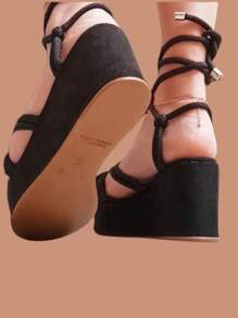 Women Platforms & Wedge Sandals - màu đen - Xem 3