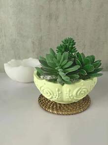 DIY 莲花形硅胶模具，用于制作储物碗和托盘，用于制作玫瑰碗、珠宝托盘、果盘、石膏、树脂、水晶铸件、香薰蜡烛、多肉植物花盆 - 白色矽膠模具 - 查看 6