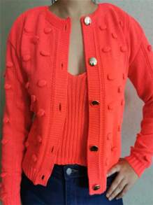 Women Cardigans - Orange - View 1