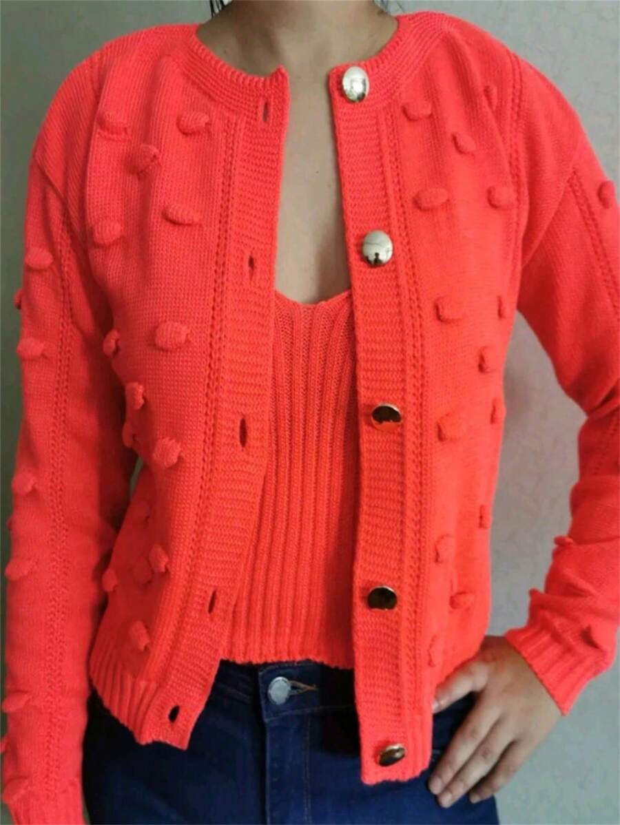 Women Cardigans - Orange - View 1