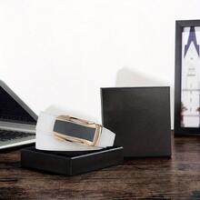 1條DOOPAI白色男士自動扣皮帶，可裁剪調整尺寸，真皮牛皮帶，舒適耐用，可隨時佩戴於任何場合，適用於送給愛人和朋友的禮物 - 惠蒂 - 查看 7