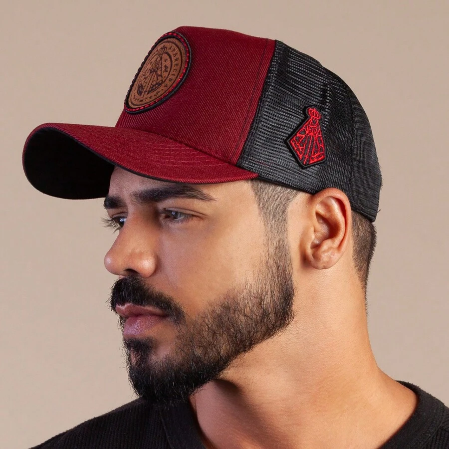 Men Beret Hats - 酒紅色 - 查看 1