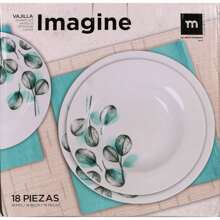 La Mediterránea 18 Piece Round Dinnerware Imagine Collection Includes 6 Dinner Plates (24 Cm), 6 Deep Plates (21.5 Cm) And 6 Dessert Plates (19 Cm) | Tableware With Mediterranean And Versatile Design, Ideal For Special Occasions - 彩色 - 查看 7