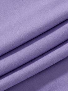 Simple Casual Letter Print Short Sleeve T-Shirt For Young Girls - Purple - View 6