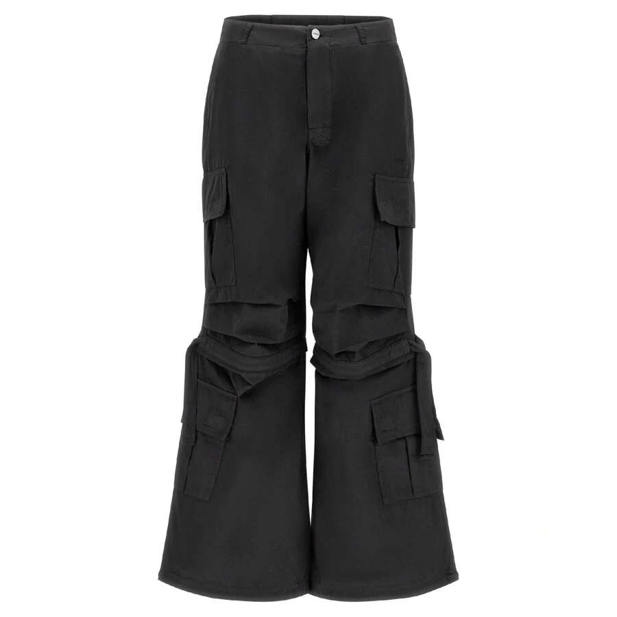 Cargo Pants - High Waisted - Full Length - Black Comfort Fit Versatile Lightweight - Black - View 1