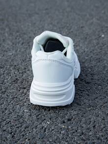 Zapatos planos blancos para mujer de punta redonda con encaje, transpirables, simples y casuales para uso en exteriores con estilo - Blanco - Ver 6