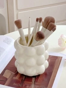 1件北欧风超吸睛化妆品收纳管，ins风创意方形家用化妆刷收纳管，超吸睛家居收纳罐，客厅装饰创意花瓶，节日礼物，生日祝福！