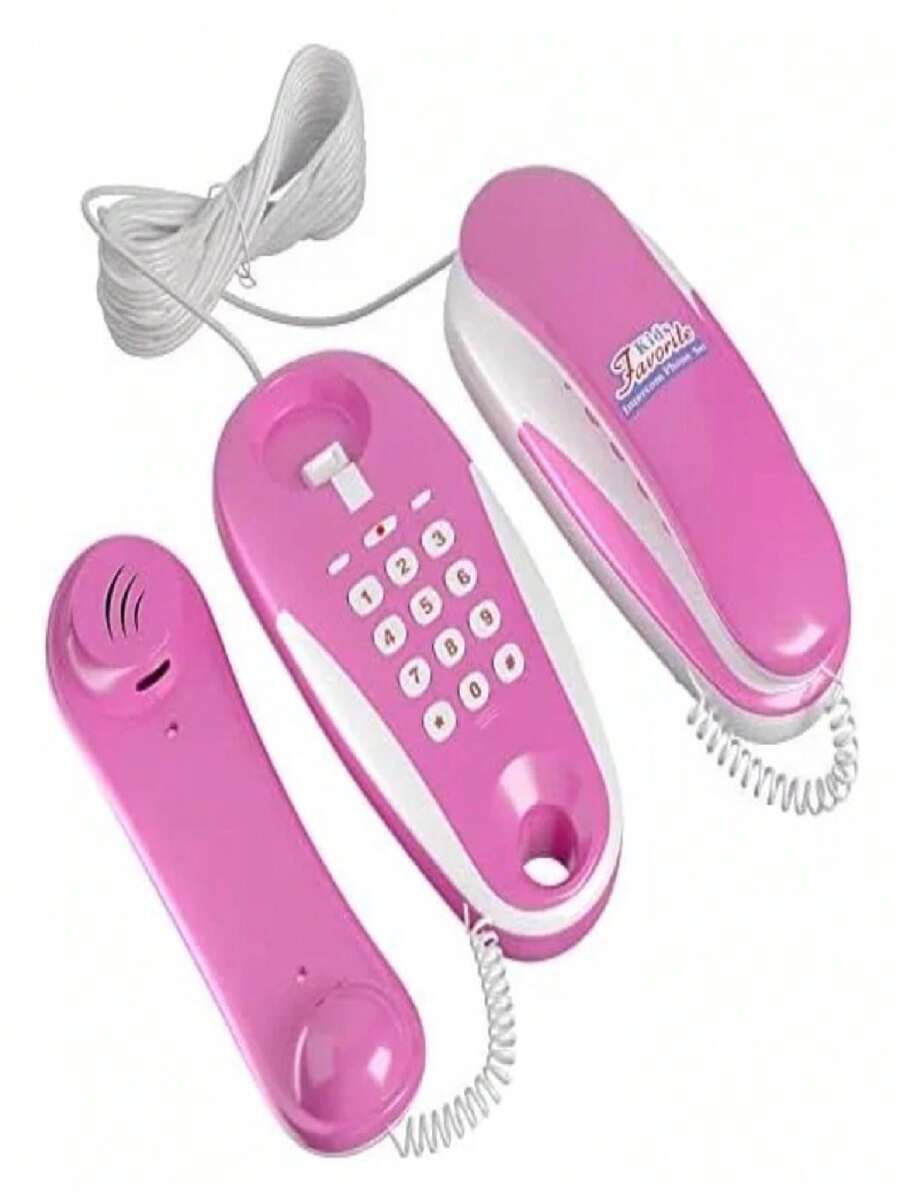 Telefono Set Intercom Juguete Funciona de Verdad - Rosa - Ver 1