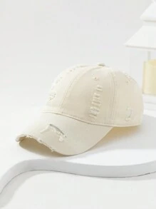 Street 1pc Women's Fashionable Distressed Tie-Dye Washed Out Baseball Cap, Perfect For Daily Wear In Spring And Summer - Multicolor - View 15