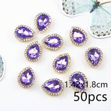 Bộ 50 Hình Bầu Dục Hình Giọt Nước May Ren Trang Trí Cho Quần Áo, Mũ, Giày, Túi Trang Trí - Nhiều màu - Xem 20