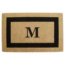 Heavy Duty Coir Doormat Single Picture Frame, Plain - Black 22" X 36" - 字母組合 M - 查看 1