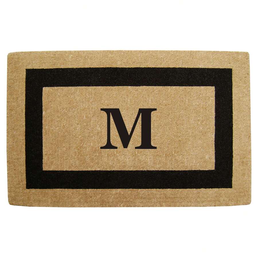 Heavy Duty Coir Doormat Single Picture Frame, Plain - Black 22" X 36" - 字母組合 M - 查看 1