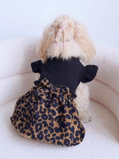 1pc Personalized Rock & Gothic Style Bowknot Sleeveless Dress For Pet Cats And Dogs In All Seasons