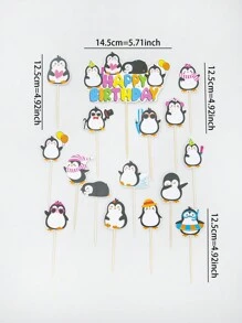 16pcs Animal Cake Toppers For Parties, Birthdays And Celebrations - Multicolor - View 5