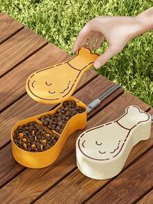 1入組手提式狗狗水瓶，雞腿造型碗，方便的寵物飲水容器，戶外旅行配件 - 彩色 - 查看 3