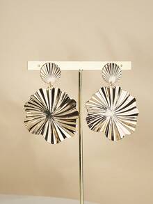 幾何圓形垂墜吊墜耳環 - 圓形 - 查看 4