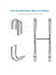 1入不鏽鋼勾子，浴室掛勾，門上的淋浴屏風，毛巾掛勾，門掛勾，浴室毛巾架，無框淋浴門，重型衣架，金屬帽勾 - 彩色 - 查看 5