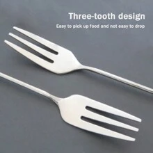 1入創意卡通甜甜圈匙叉套裝-粉紅、紅色和藍色，不鏽鋼，適用於咖啡、水果、西餐，家庭和餐廳使用 - 玫紅色 - 查看 9