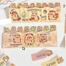 1book/120sheets Cute And Highly Attractive Calm & Relaxed Capybara-San/Panda Sticky Notes With Cartoon Otter Design For Memos And Notes, Removable And Repositionable Tabs For Students And Offices, Kids Return Gift