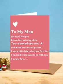 2pcs/Set "To My Man" Greeting Card, Suitable For Gift Cards For Husbands And Boyfriends, Heartfelt Birthday Greeting Cards, Valentine's Day, Love Anniversary Commemorative Cards,Mother's Day,Mom's Gift,Back To School,School Supplies - Multicolor - View 7