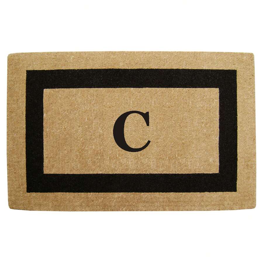 Heavy Duty Coir Doormat Single Picture Frame, Plain - Black 22" X 36" - 字母組合 C - 查看 1