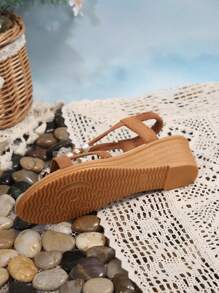 Giày cao gót đế xuồng đính ngọc trai và hoa hồng Bohemian dành cho nữ, thời trang mùa hè - màu nâu - Xem 6