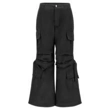 Cargo Pants - High Waisted - Full Length - Black Comfort Fit Versatile Lightweight - Black - View 10