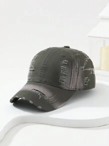 Street 1pc Women's Fashionable Distressed Tie-Dye Washed Out Baseball Cap, Perfect For Daily Wear In Spring And Summer - Multicolor - View 12