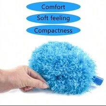 1 Bàn Chải Làm Sạch Quạt Trần Có Thanh Nối Dài, Bàn Chải Lau Bụi Microfiber Có Thể Tháo Rời Và Giặt Được Dành Cho Quạt Trần Cao Nội Thất Ô Tô, Dụng Cụ Làm Sạch - 1 mảnh - Xem 6