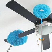 1 Bàn Chải Làm Sạch Quạt Trần Có Thanh Nối Dài, Bàn Chải Lau Bụi Microfiber Có Thể Tháo Rời Và Giặt Được Dành Cho Quạt Trần Cao Nội Thất Ô Tô, Dụng Cụ Làm Sạch - 1 mảnh - Xem 3