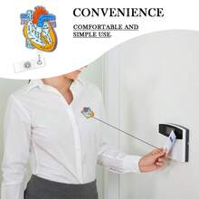 1pc Cute Badge Reel Retractable, Belt Clip Acrylic Bling Name Badge Holder For Nurse, Worker, Doctor, RN, LPN, CNA, Student - Multicolor - View 3