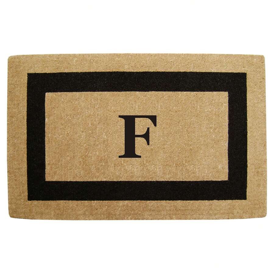 Heavy Duty Coir Doormat Single Picture Frame, Plain - Black 22" X 36" - 字母組合 F - 查看 1
