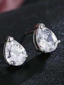 3pcs/Set Fashionable Luxury Water-Drop Cubic Zirconia Women Earrings Necklace Jewelry Sets For Wedding Party Daily Wear