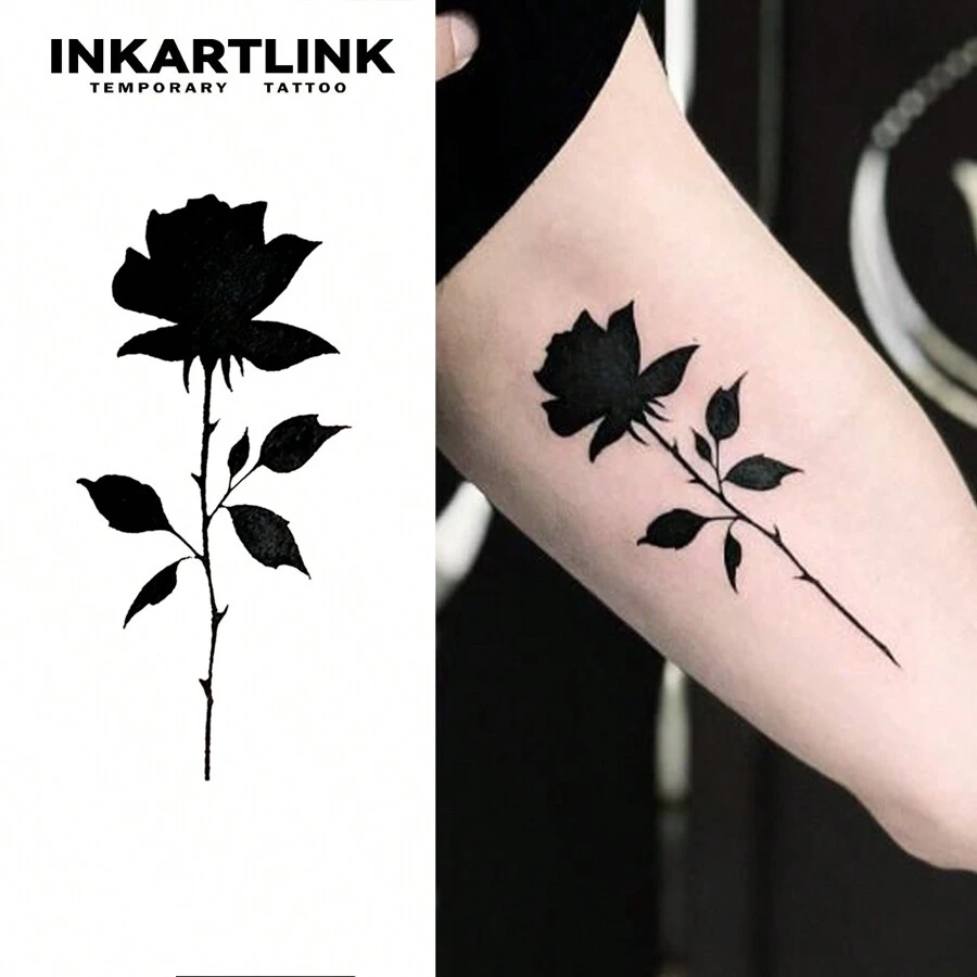 INKARTLINK 革命性技術紋身，半永久紋身，玫瑰，暫時性紋身，耐久性假紋身，防水，真正的紋身外觀，以植物為基礎，紋身油墨