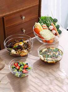 1 pièce bol à salade en acrylique transparent, bol à eau et sucre circulaire en plastique anti-chute à usage commercial, bol en plastique, bol à fruits et légumes, tasse à laver à la main en PC, bol à salade anti-chute, bol à fruits lotus, seau à fruits, légumes, bol à thé en plastique, bol circulaire, bol de service à salade pour cuisines, fêtes, vacances et célébrations, service, réutilisable, petits bols à dessert pour la préparation de la cuisine, le dessert, les trempettes et les bonbons ou les bols à noix, cuisine, cadeau de Noël