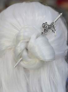 XJYHDY 1 Stück Retro Wikinger Schwert Haarstäbchen, Mithril Schwert Fantasy Haarstäbchen, Heidnischen Haarschmuck, Wikinger Haarstäbchen, Wikinger Haarnadel - Silber - Übersicht 6