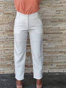 Women Pants - 白色 - 查看 2