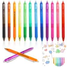 12-Color Erasable Pen Set, 0.7mm For Students, Writing, Drawing, Colored Pens, Suitable For Back-To-School Gifts