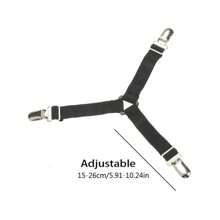 Dây đai giữ ga trải giường có thể điều chỉnh 4 mảnh-Kẹp đàn hồi để đảm bảo an toàn cho bộ đồ giường, kẹp chống trượt cho ga trải giường, vỏ sofa & khăn trải bàn-Bộ sắp xếp đồ gia dụng đa năng - màu đen - Xem 2