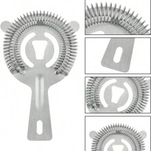 1 pieza o 2 piezas de colador de cóctel con muelle de alta densidad, filtro de acero inoxidable, accesorio de cóctel, colador de hielo, filtrar impurezas, mejorar la calidad del sabor, ajustar la concentración y mejorar la apariencia. Adecuado para bares, restaurantes, mixólogos y uso doméstico. - Plateado - Ver 1