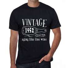 Heren T-shirt Verouderen als een goede wijn 1952 – Verouderen als een goede wijn 1952 – 72 jaar oud Grafisch T-shirt Cadeau-idee 72e verjaardag Vintage jaar 1952 Nieuw