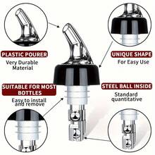 1pc/3pcs/4pcs Automatic Measured Bottle Pourer - Quick Shot Spirit Measure Pourer Drinks Wine Cocktail Dispenser Home Bar Tools - 1oz30ml - Black - View 4