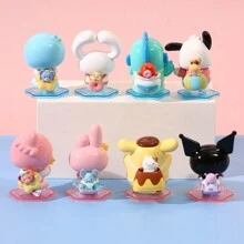 Miniso Sanrio Characters Carrying Buddy Series Blind Box Ornament Cartoon Cute Cinnamoroll Kuromi My Melody Pompom Pochacco Mysterious Surprise Box Desktop Anime Figure Model Toy Gift (Random Delivery,1pc)