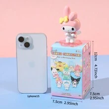 Miniso Sanrio Characters Carrying Buddy Series Blind Box Ornament Cartoon Cute Cinnamoroll Kuromi My Melody Pompom Pochacco Mysterious Surprise Box Desktop Anime Figure Model Toy Gift (Random Delivery,1pc)