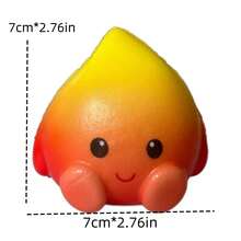 隨機可愛卡通消防員捏著玩具/緩解壓力玩具/慢回彈擠壓通風玩具/用於舒緩情緒和消磨時間 - 橙黃色 - 查看 2