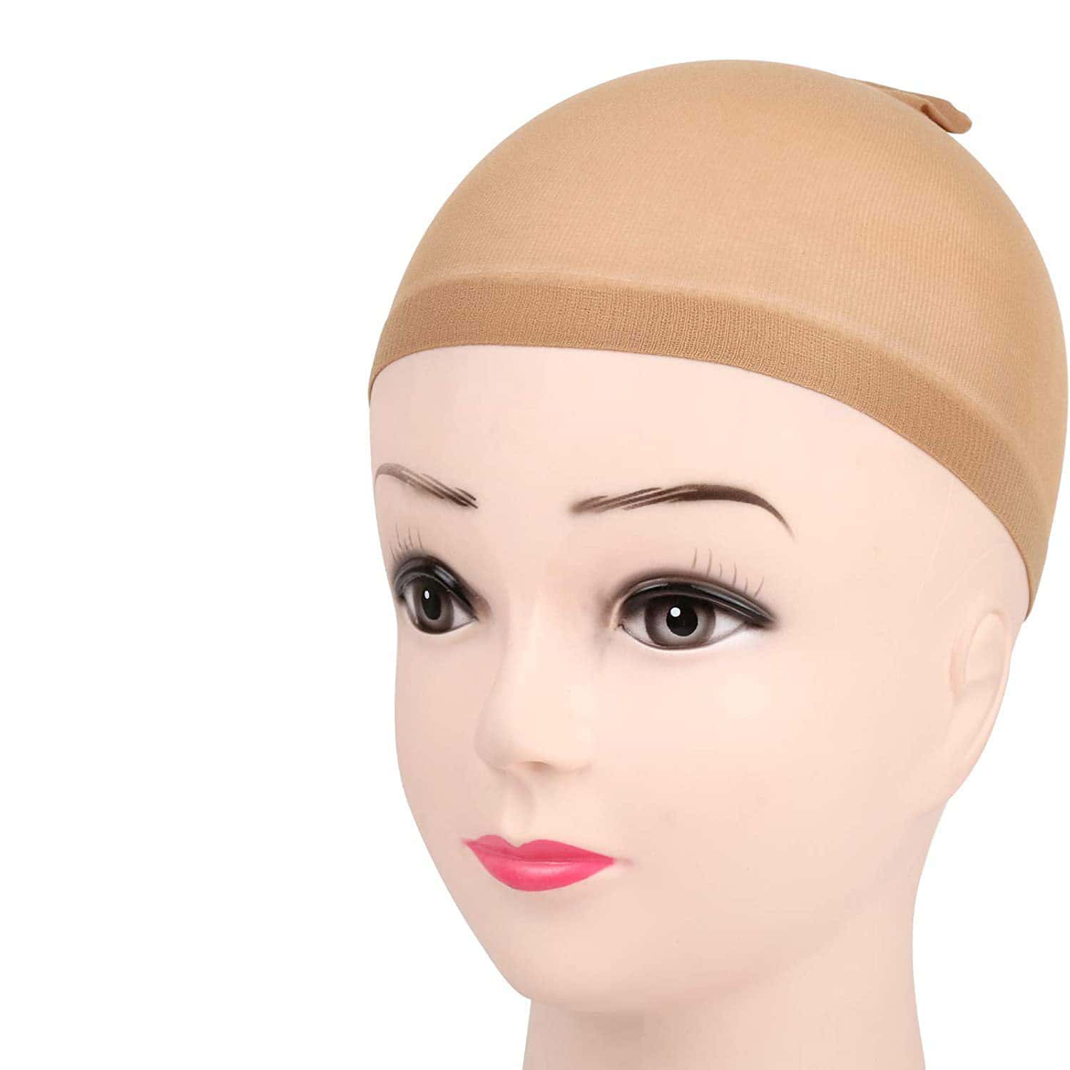 1pc 2PCS Wig Cap With Lace, High Stretch Nylon Stocking Cap, Soft Material, Comfortable And Breathable, Thin Fabric, Suitable For Festival Costumes, Party Costumes, Carnival Costumes, Music Festival Costumes, Stage Costumes - Orange - View 1