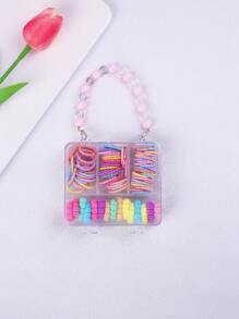 1pc Girls Cute Flower, Butterfly, Candy, Bow-Knot, Square Transparent Handle Clip, Hair Towel Ring, Mini Claw Hair Clip Headpiece Accessories, Suitable For Daily, Vacation, Party, Gift For Kids (Color Random)