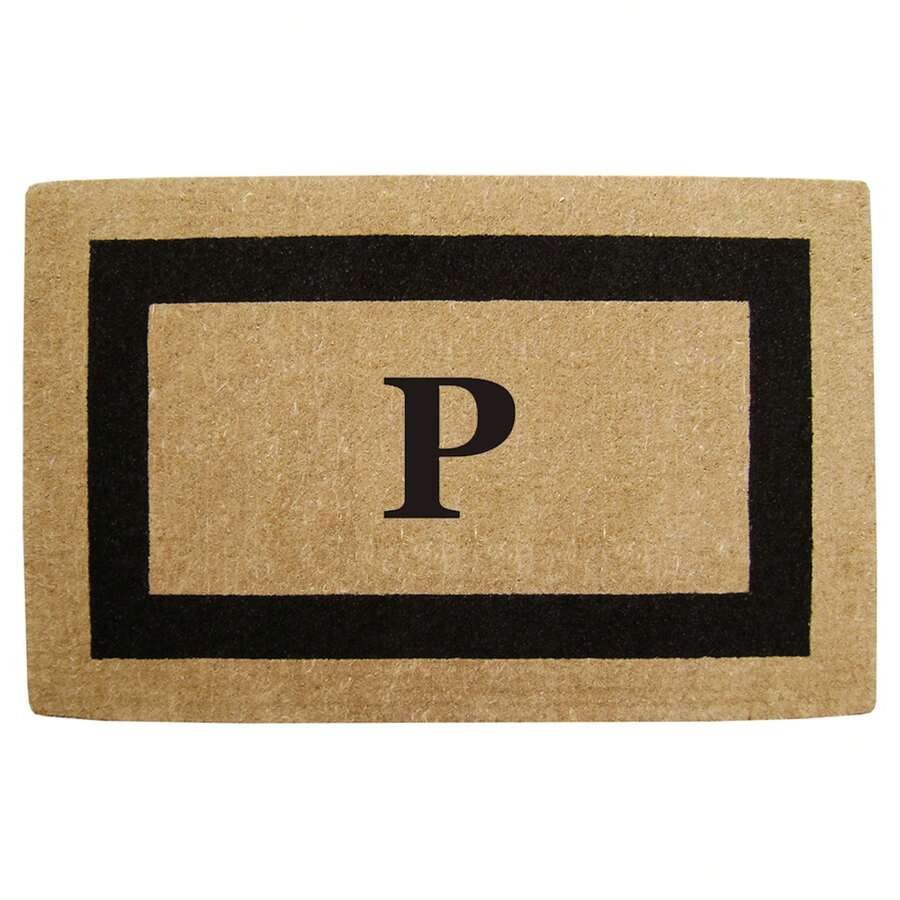 Heavy Duty Coir Doormat Single Picture Frame, Plain - Black 22" X 36" - 字母組合 P - 查看 1
