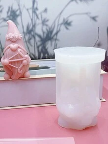 1入「無臉男」香薰蠟燭矽膠模具，DIY坐姿鞠躬身形石膏桌上裝飾，矽膠模具 - 白色 - 查看 5