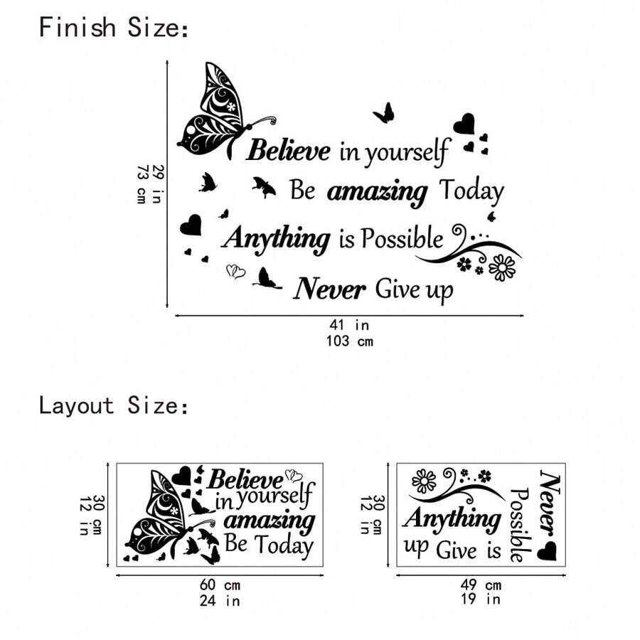 Inspirational Wall Stickers Quotes Letter Wall Art Stickers